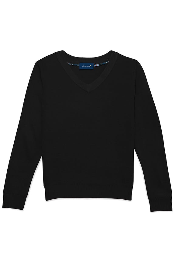 School Uniforms Adult Long Sleeve V-Neck Sweater 56704