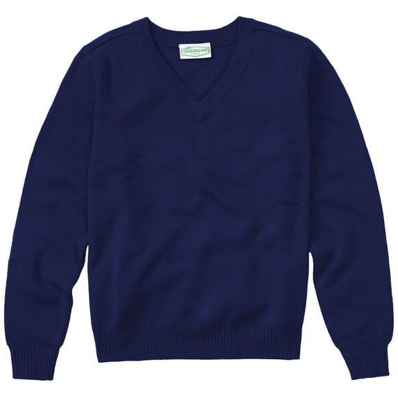 Classroom School Uniforms Adult Long Sleeve V-Neck Sweater 56704