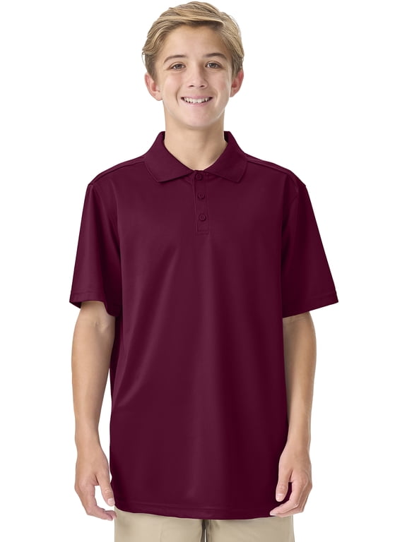 School Uniforms Adult Moisture Wicking Polo CR860X, 2XL, Burgundy