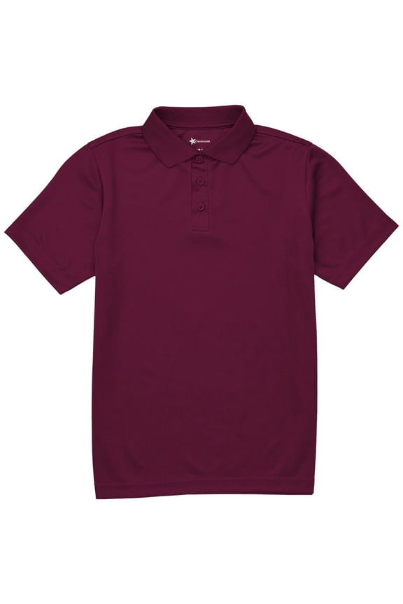 School Uniforms Adult Moisture Wicking Polo CR860X, L, Burgundy