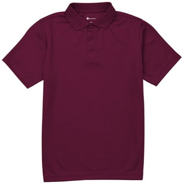 Classroom School Uniforms Adult Moisture Wicking Polo CR860X, L, Burgundy