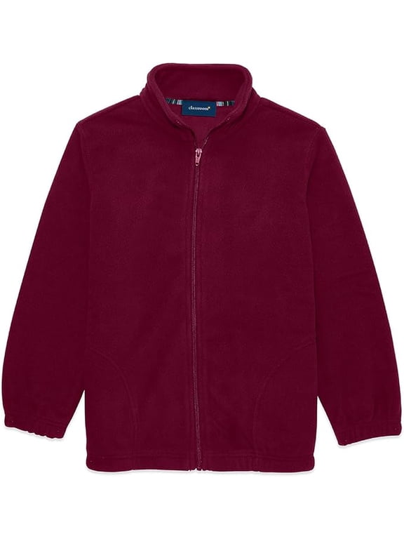 School Uniforms Big Kid Polar Fleece Jacket 59202, S, Burgundy