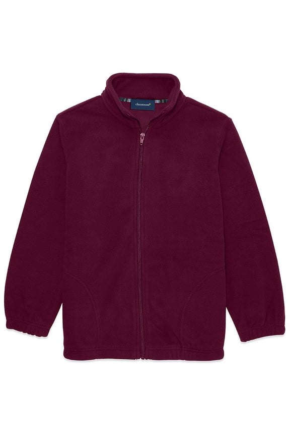 School Uniforms Adult Polar Fleece Jacket 59204, S, Burgundy