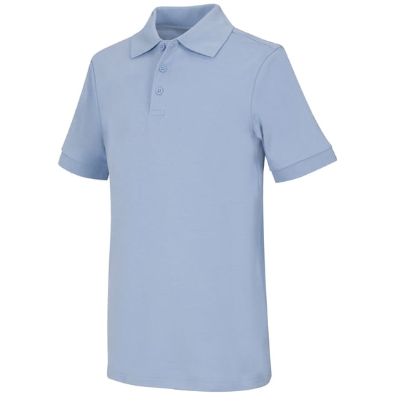 Classroom School Uniforms Adult Short Sleeve Interlock Polo 58914, 2XL, SS Light Blue