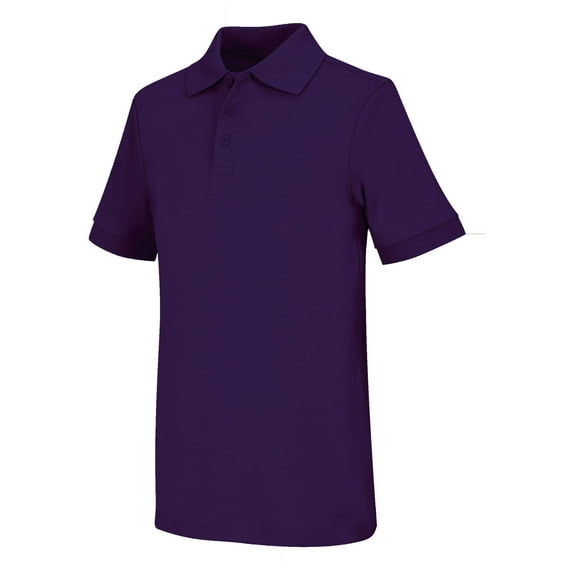 Classroom School Uniforms Adult Short Sleeve Interlock Polo 58914, 3XL, Dark Purple