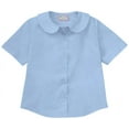 thumbnail image 1 of Classroom School Uniforms Adult Short Sleeve Peter Pan Blouse 57554, XS, Blue, 1 of 3