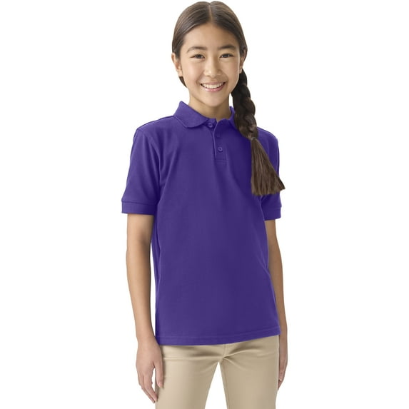 Classroom School Uniforms Adult Short Sleeve Pique Polo CR832X, 3XL, Dark Purple