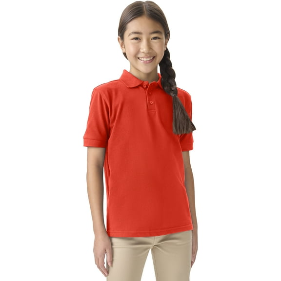 Classroom School Uniforms Adult Short Sleeve Pique Polo CR832X, 5XL, Orange