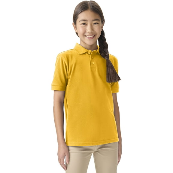 Classroom School Uniforms Adult Short Sleeve Pique Polo CR832X, M, Gold