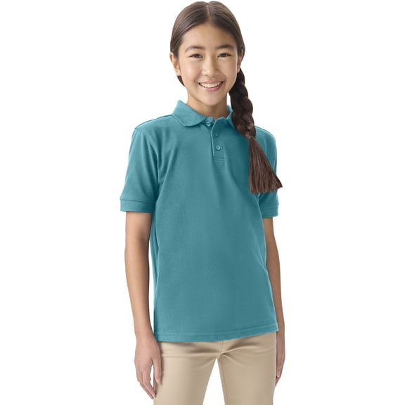 Classroom School Uniforms Adult Short Sleeve Pique Polo CR832X, S, Teal