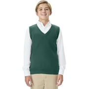 Classroom School Uniforms Adult V-Neck Sweater Vest 56914, L, Hunter