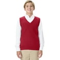 thumbnail image 1 of Classroom School Uniforms Adult V-Neck Sweater Vest 56914, L, Red, 1 of 7
