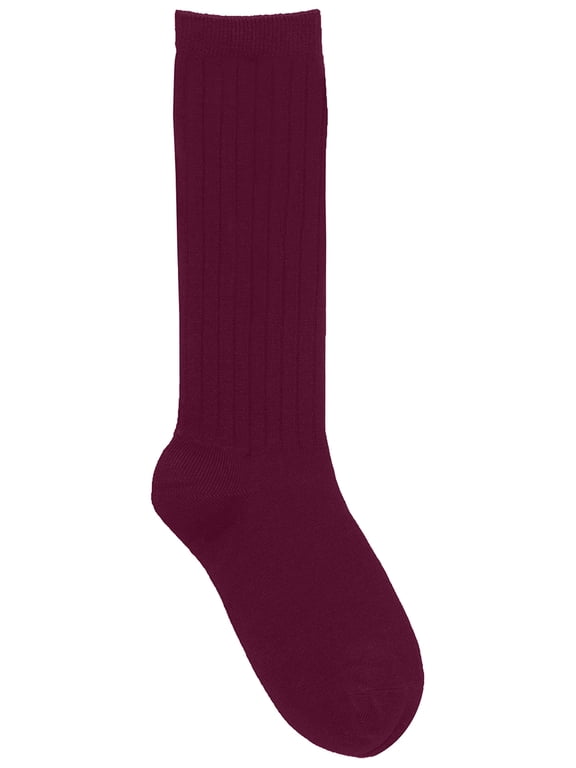 School Uniforms Big Kid Cable Knee Hi 3 Pack Socks 5HF102, XL, Burgundy
