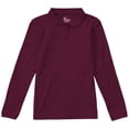 thumbnail image 1 of Classroom School Uniforms Big Kid Long Sleeve Fitted Interlock Polo 58542, M, Burgundy, 1 of 3