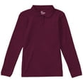 thumbnail image 1 of Classroom School Uniforms Big Kid Long Sleeve Fitted Interlock Polo 58542, S, Burgundy, 1 of 3
