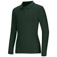 thumbnail image 1 of Classroom School Uniforms Big Kid Long Sleeve Fitted Interlock Polo 58542, XL, Hunter, 1 of 3