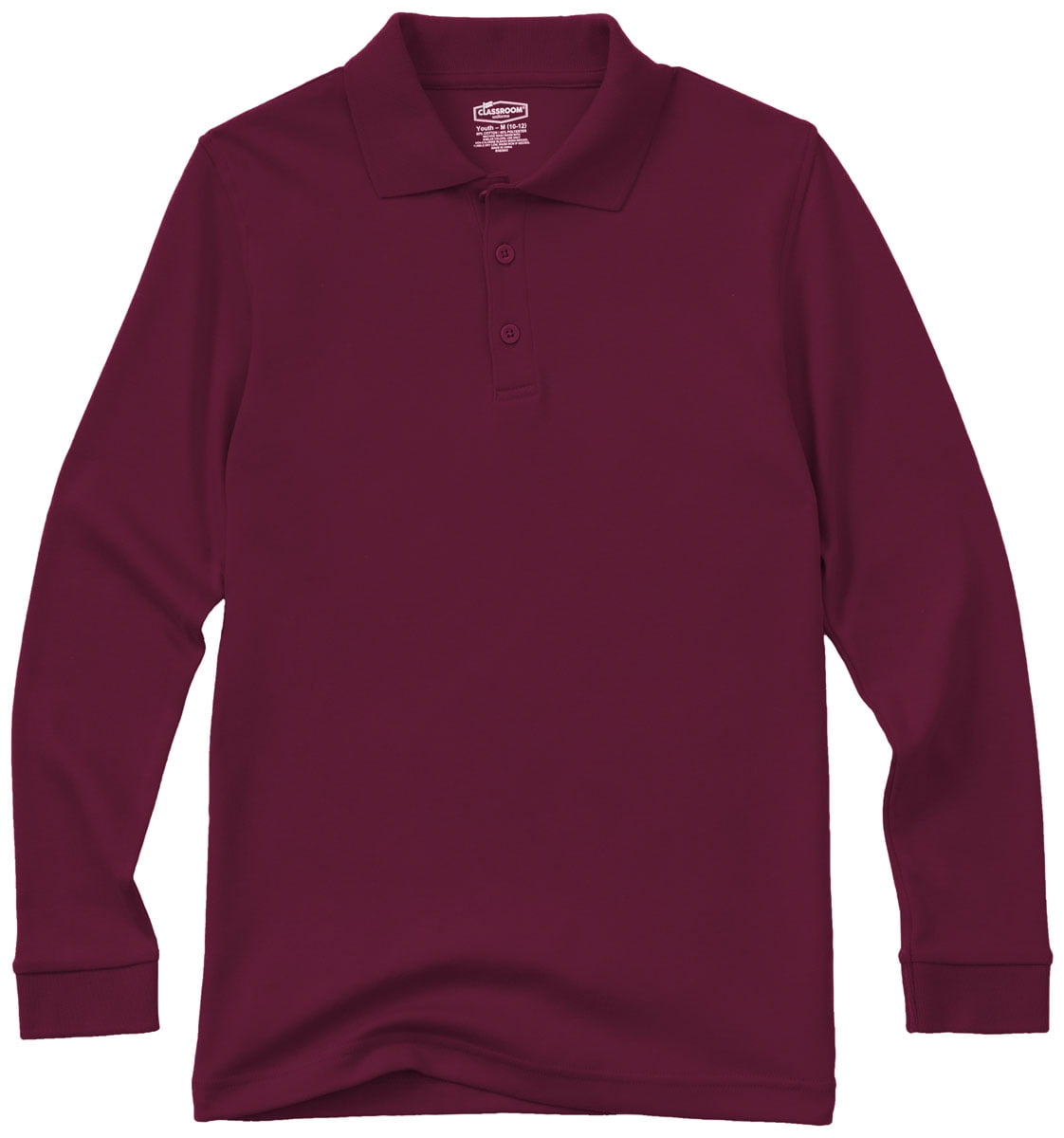 Classroom School Uniforms Big Kid Long Sleeve Interlock Polo 58732, XS