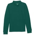 thumbnail image 1 of Classroom School Uniforms Big Kid Long Sleeve Pique Polo CR835Y, M, SS Hunter Green, 1 of 3