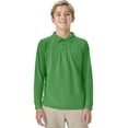 thumbnail image 1 of Classroom School Uniforms Big Kid Long Sleeve Pique Polo CR835Y, S, SS Kelly Green, 1 of 7