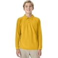thumbnail image 1 of Classroom School Uniforms Big Kid Long Sleeve Pique Polo CR835Y, XL, Gold, 1 of 7