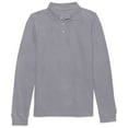 thumbnail image 1 of Classroom School Uniforms Big Kid Long Sleeve Pique Polo CR835Y, XL, Heather Gray, 1 of 3
