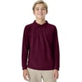 thumbnail image 1 of Classroom School Uniforms Big Kid Long Sleeve Pique Polo CR835Y, XS, Burgundy, 1 of 7
