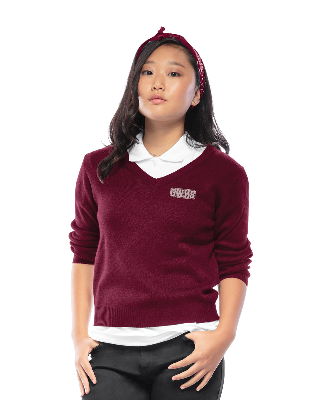 Classroom School Uniforms Youth Big Kid Long Sleeve VNeck Sweater, S