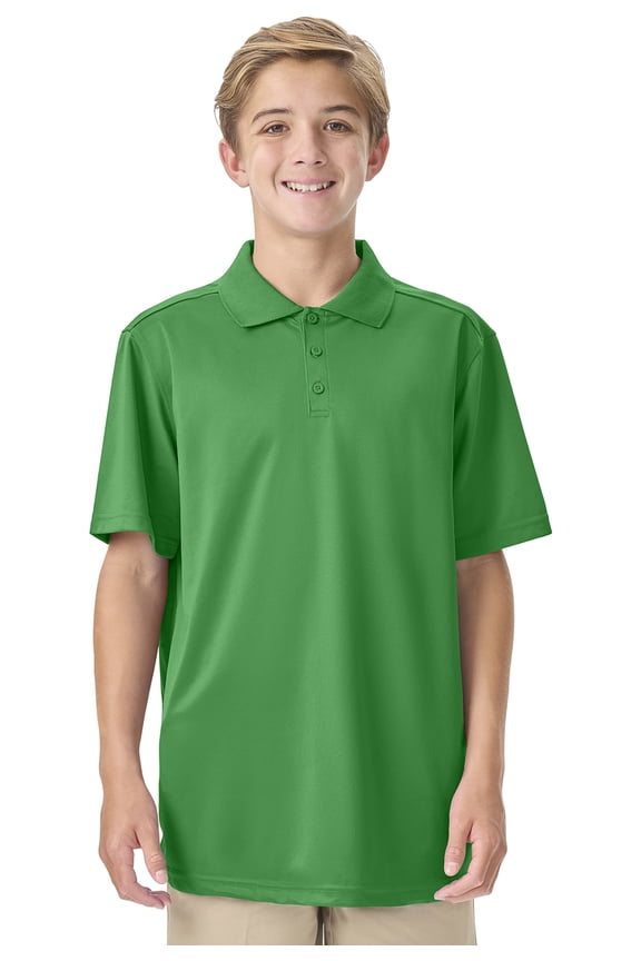 School Uniforms Big Kid Moisture Wicking Polo CR860Y, L, SS Kelly Green