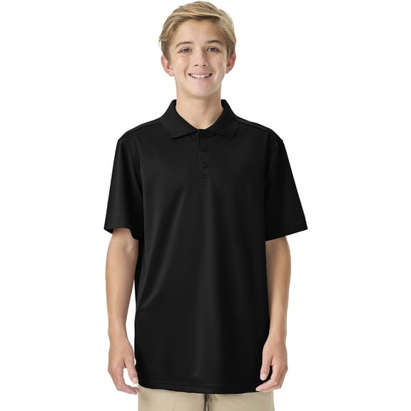Classroom School Uniforms Big Kid Moisture Wicking Polo CR860Y, XS, SS Black