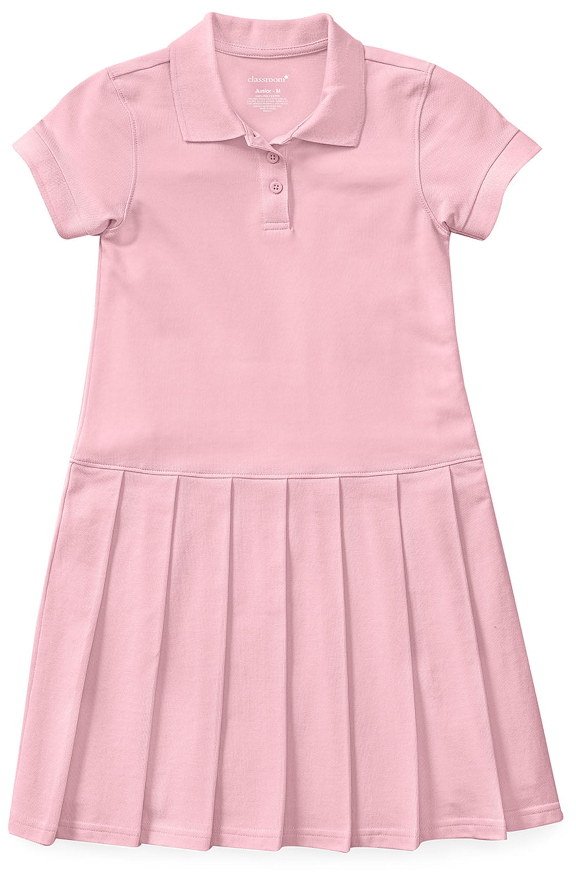 light pink uniform dress The Children's Place Girls Uniform Short Sleeve Pique Knit Polo Dress Pink XL (14)