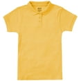 thumbnail image 1 of Classroom School Uniforms Big Kid Short Sleeve Fitted Interlock Polo 58582, S, Gold, 1 of 3
