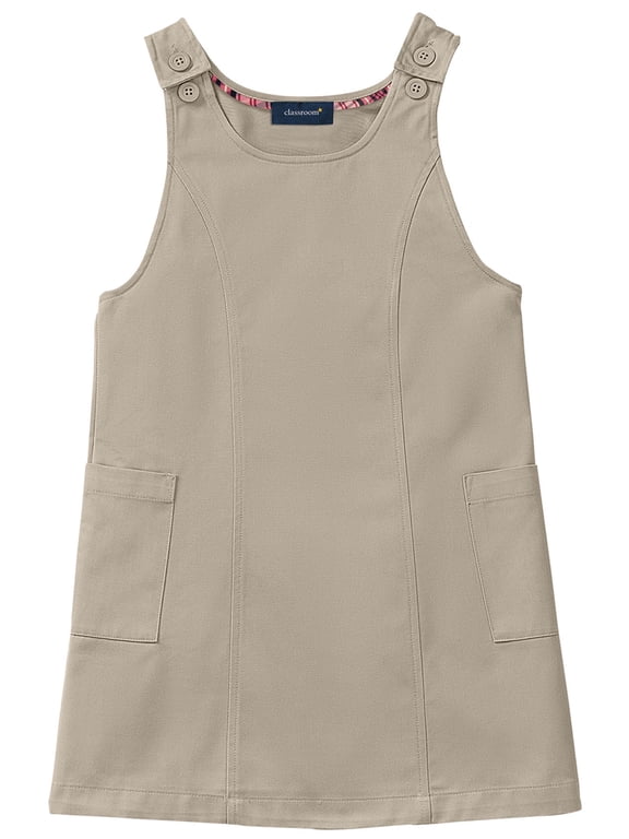 School Uniforms Little Girls Prince Short Sleeve Seam Jumper 54911, 5, Khaki Female