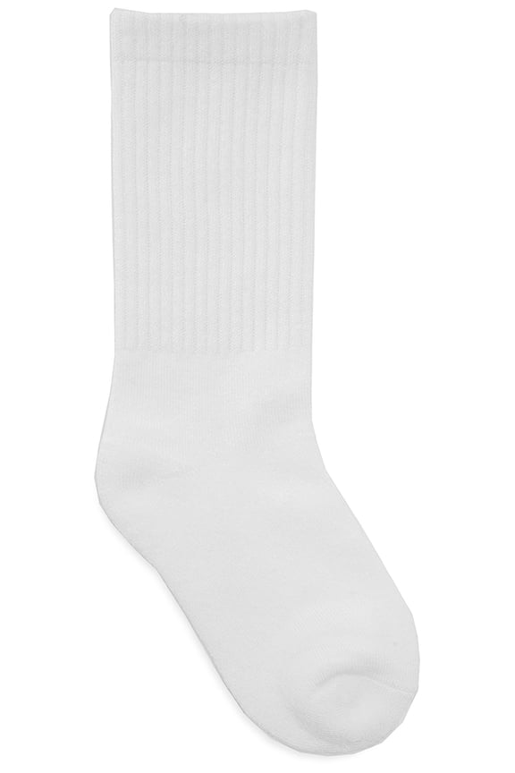 School Uniforms Little Kid Athletic Crew 3 Pack Socks 5HM401, M, White
