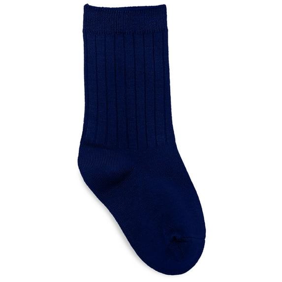 Classroom School Uniforms Little Kid Rib Crew 3 Pack Socks 5HM001, L, Dark Navy