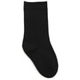 thumbnail image 1 of Classroom School Uniforms Little Kid Rib Crew 3 Pack Socks 5HM001, S, Black, 1 of 3