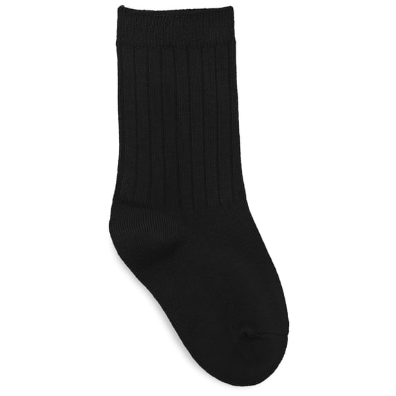 Classroom School Uniforms Little Kid Rib Crew 3 Pack Socks 5HM001, XL, Black