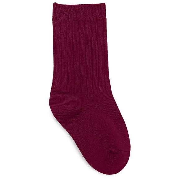 Classroom School Uniforms Little Kid Rib Crew 3 Pack Socks 5HM001, XL, Burgundy