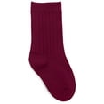 thumbnail image 1 of Classroom School Uniforms Little Kid Rib Crew 3 Pack Socks 5HM001, XS, Burgundy, 1 of 3