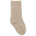 thumbnail image 1 of Classroom School Uniforms Little Kid Rib Crew 3 Pack Socks 5HM001, XS, Khaki, 1 of 3