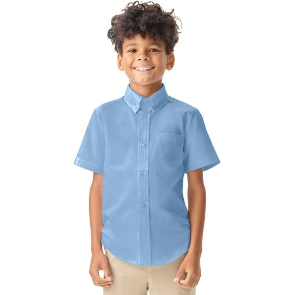 Classroom School Uniforms Little Kid Short Sleeve Oxford Shirt 57661, 6, Light Blue