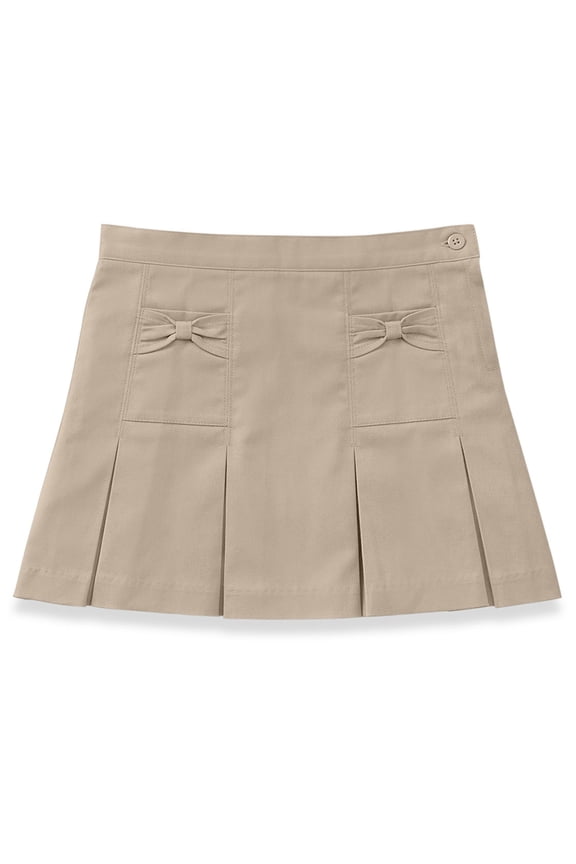 School Uniforms Little Kid Stretch Bow Pocket Scooter 55981AZ, 6, Khaki