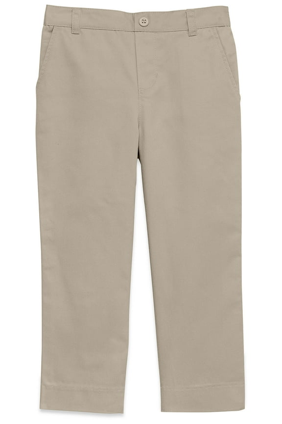 School Uniforms Toddler Flat Front Pant 50400, 4T, Khaki