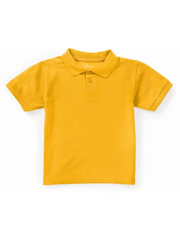 School Uniforms Toddler Short Sleeve Pique Polo CR832D, 3T, Gold