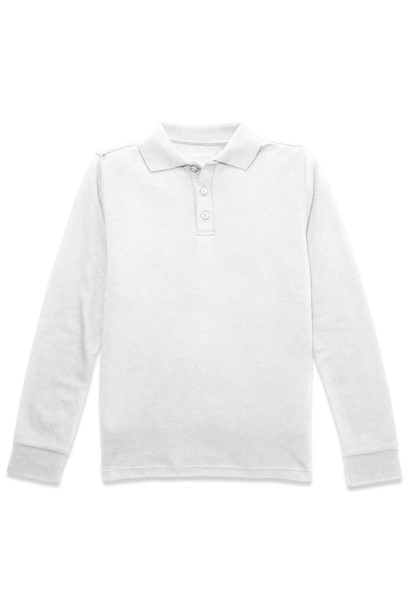 School Uniforms Unisex Long Sleeve Interlock Polo