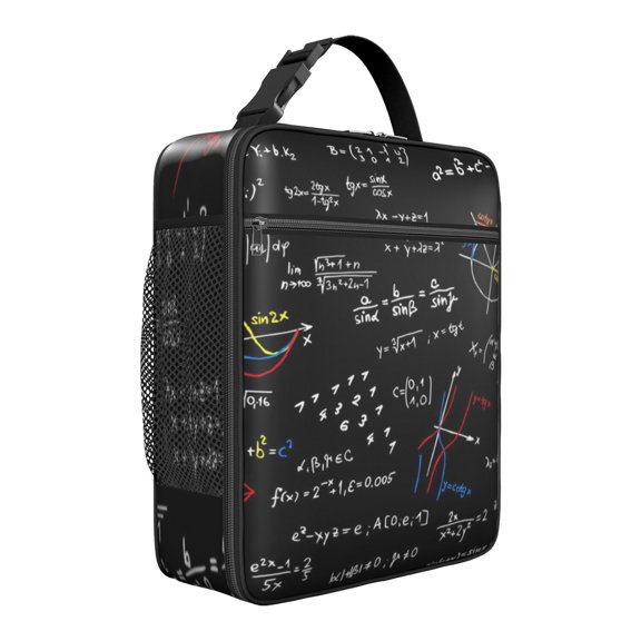 Classroom Science Lunch Bag – Cute Scientific Knowledge and Lab Experiment Theme Thermal Bento Tote, Waterproof Cooler for Teachers, Students, or Science Lovers