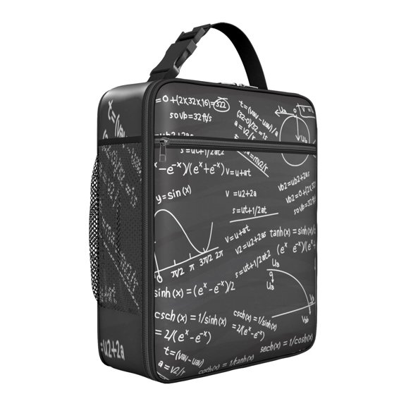 Classroom Science Lunch Bag – Cute Scientific Knowledge and Lab Experiment Theme Thermal Bento Tote, Waterproof Cooler for Teachers, Students, or Science Lovers