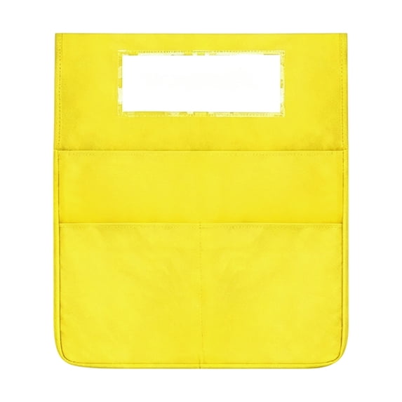 Classroom Seat Back Chair Pockets Organizer, Slide‑On Hanging Desk Storage Sack with Clear Name Card Slot
