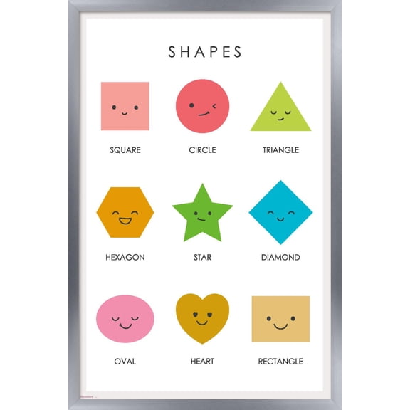 Classroom - Shapes 2026 Wall Poster, 22.375" x 34" Framed