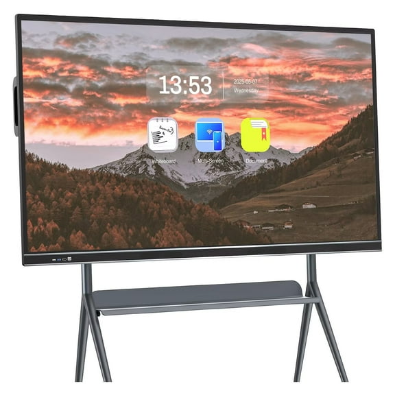 Classroom Smart Board, 4K Monitor All-In-One Multi-Touch Interactive Whiteboard, 75''Wireless Projection Electronic Calendar for Family, Business and Office