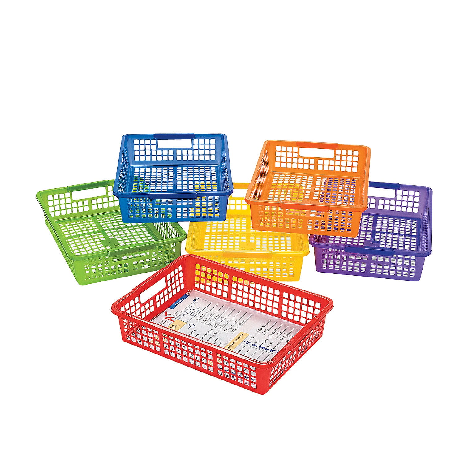 Neutral Classroom Storage Tall Baskets - 6 Pc.